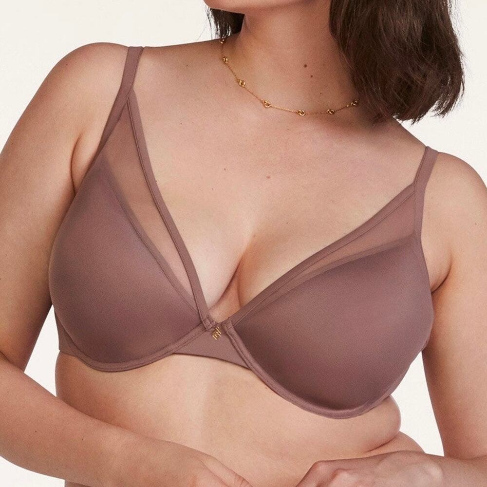 ThirdLove Bra 24/7 Classic Contour Plunge Bra Mauve‎ Size 30G NWT